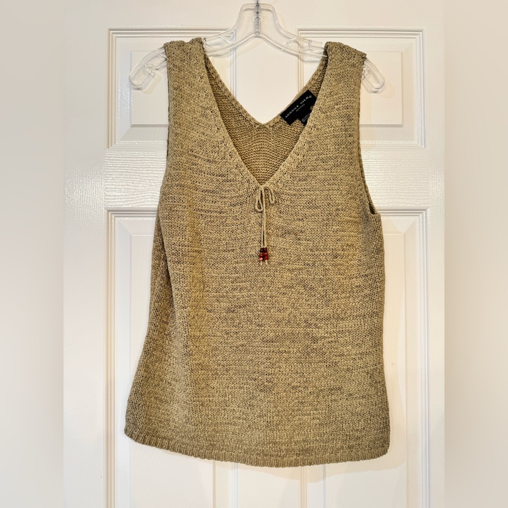 August Silk V-Neck Knit Sweater Tank